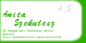 anita szekulesz business card